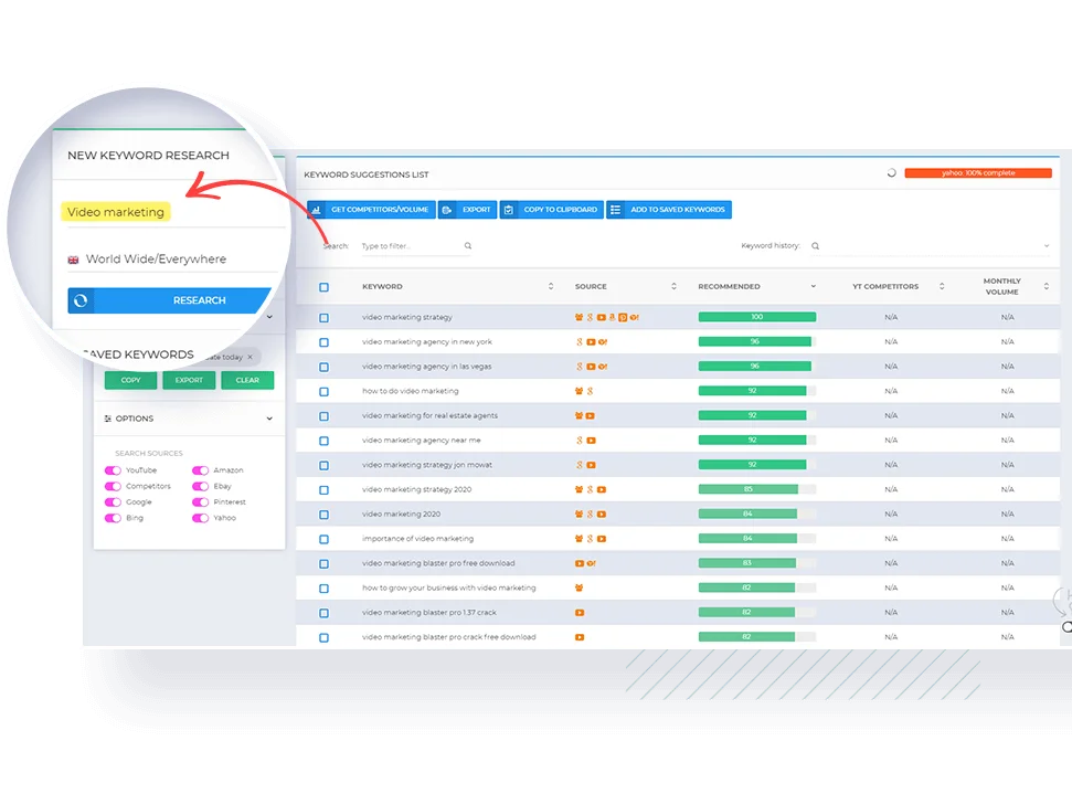 Videly Keywords Tool