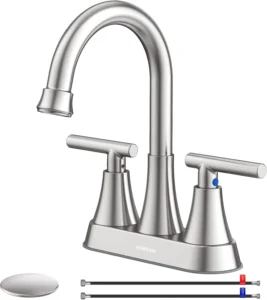 Hurran Brushed Nickel Bathroom Faucet